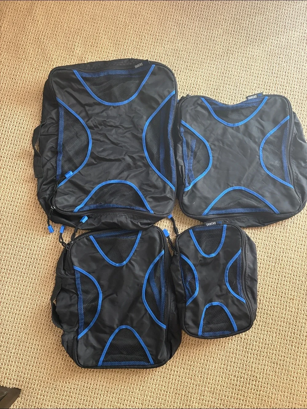 Shacke Black & Blue Travel Packing Cube Set - 4pc